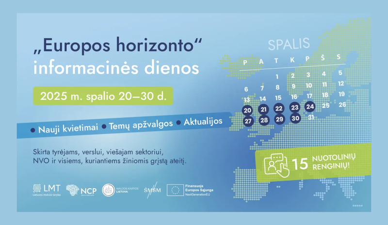 LMT kviečia į programos „Europos horizontas“ informacines dienas